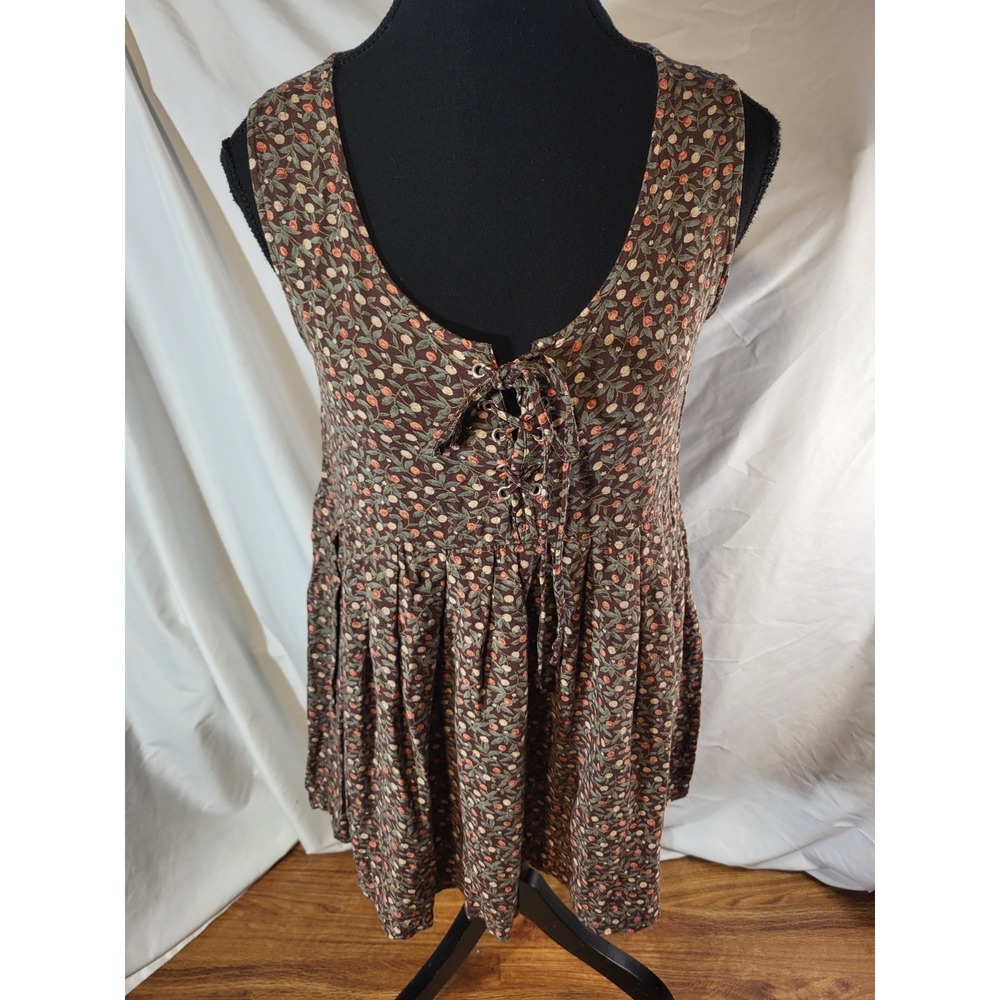 Vintage At Last & Co Floral 90s Grunge Baby Doll Dress Size Small